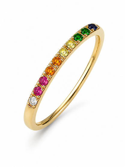 Rainbow Ring – 18K Vergoldetes Regenbogen-Ewigkeitsband