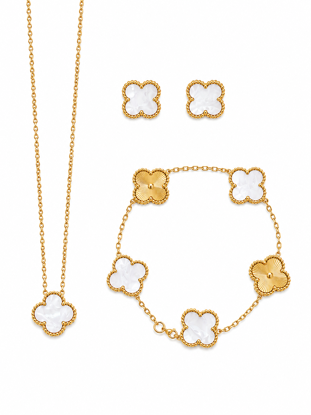 Trèfle Luxe Set | Gold Vermeil & Perlmutt
