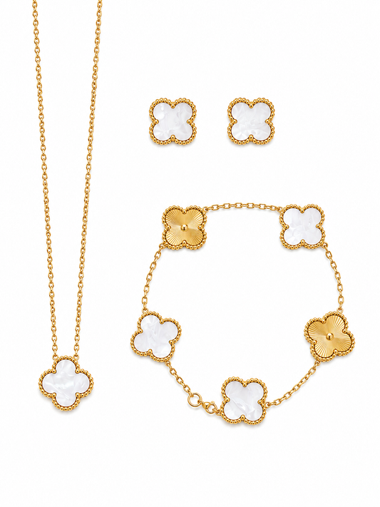 Trèfle Luxe Set | Gold Vermeil & Perlmutt