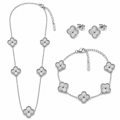 Trèfle Or & Argent Set | 18k vergoldet