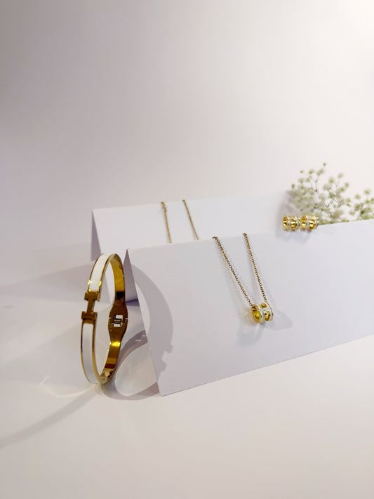 Iris Set 18K vergoldet Komplettansicht