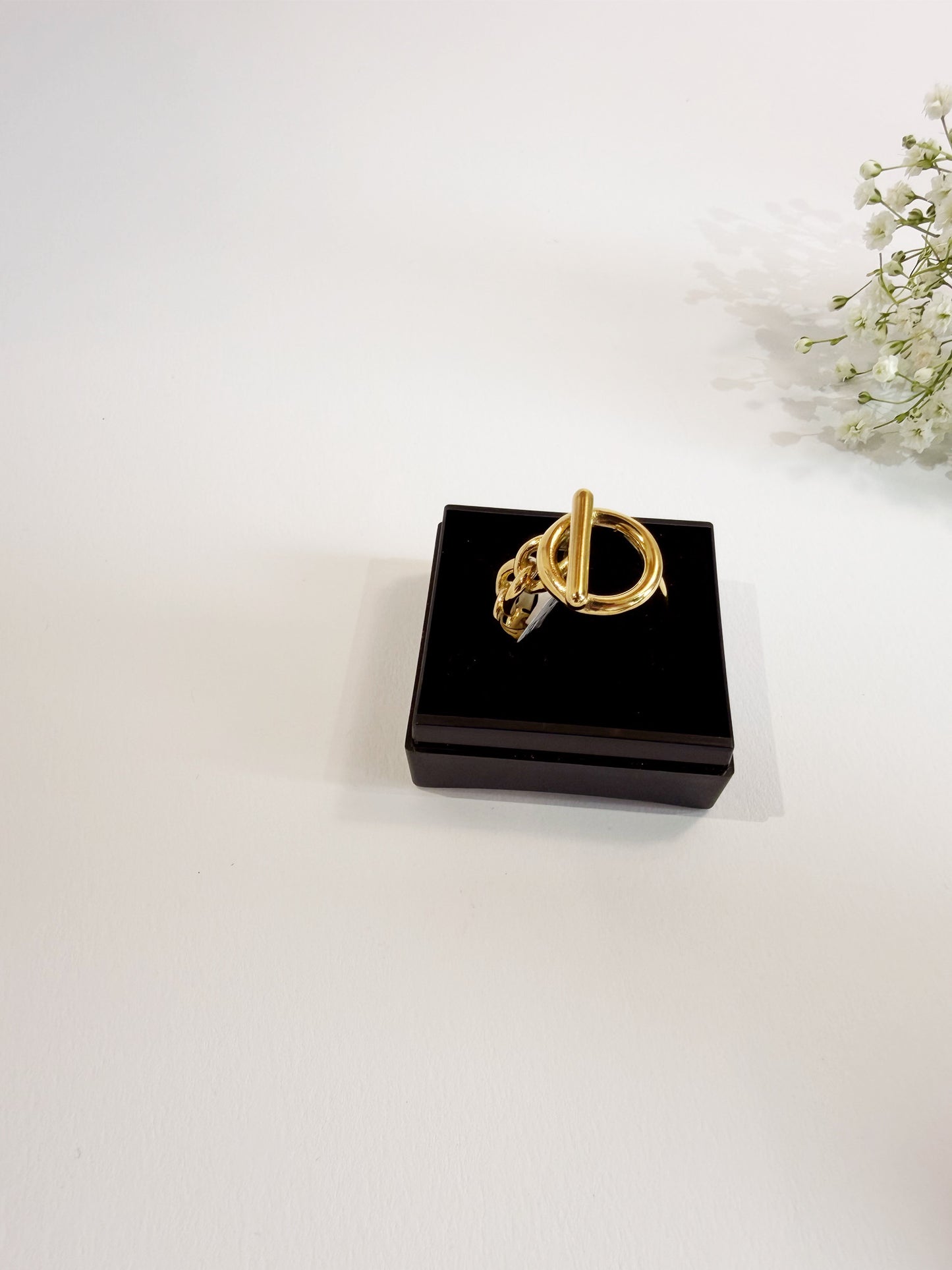 Camellia Ring 18K vergoldet Seitenansicht