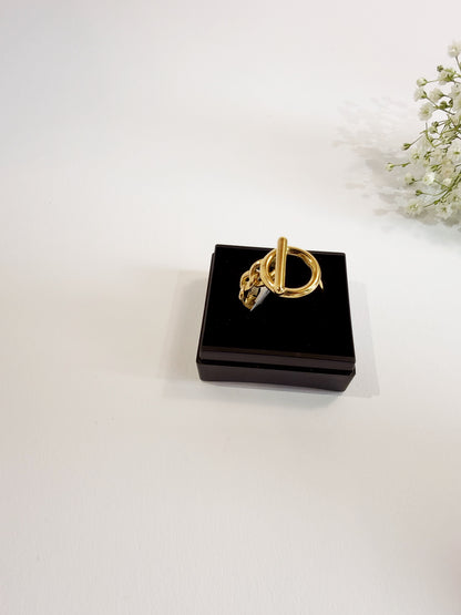 Camellia Ring 18K vergoldet Seitenansicht