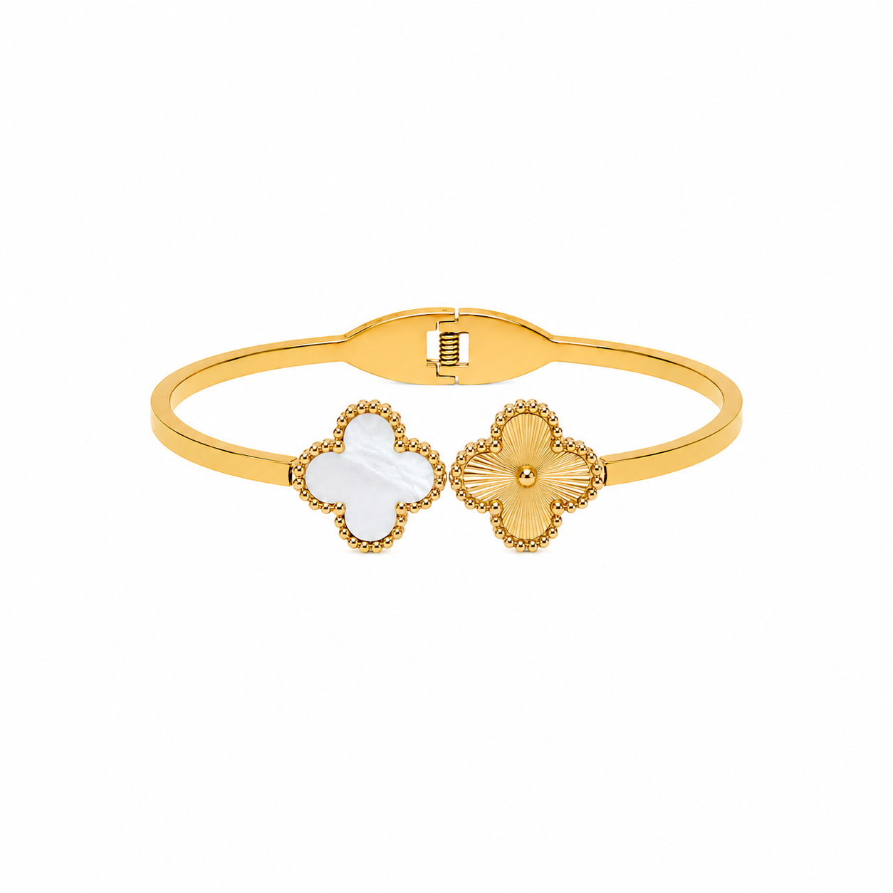 Clover Luxe Armreif | Perlmutt & Onyx