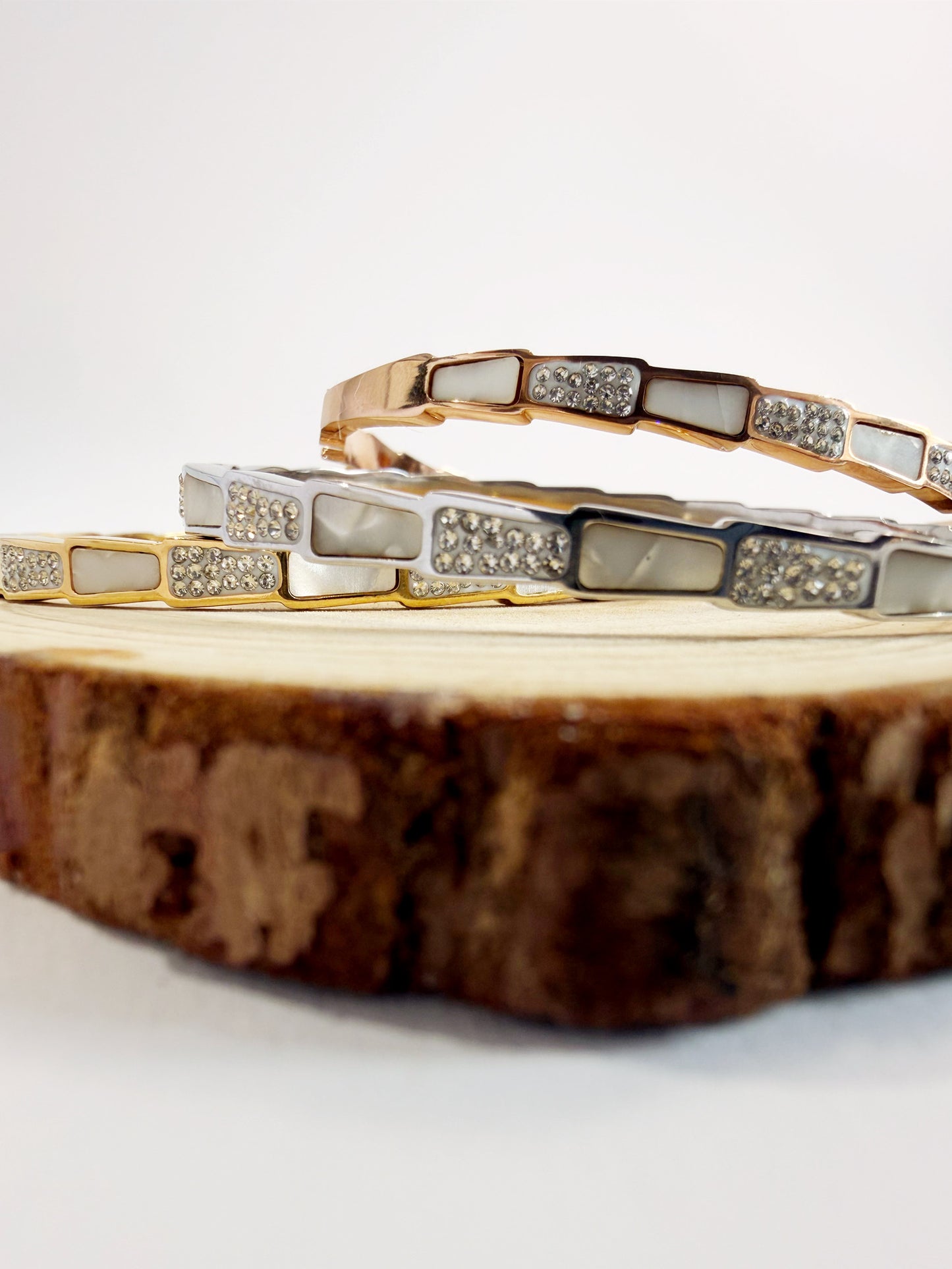 Magnolia Set 18K vergoldet Detailansicht