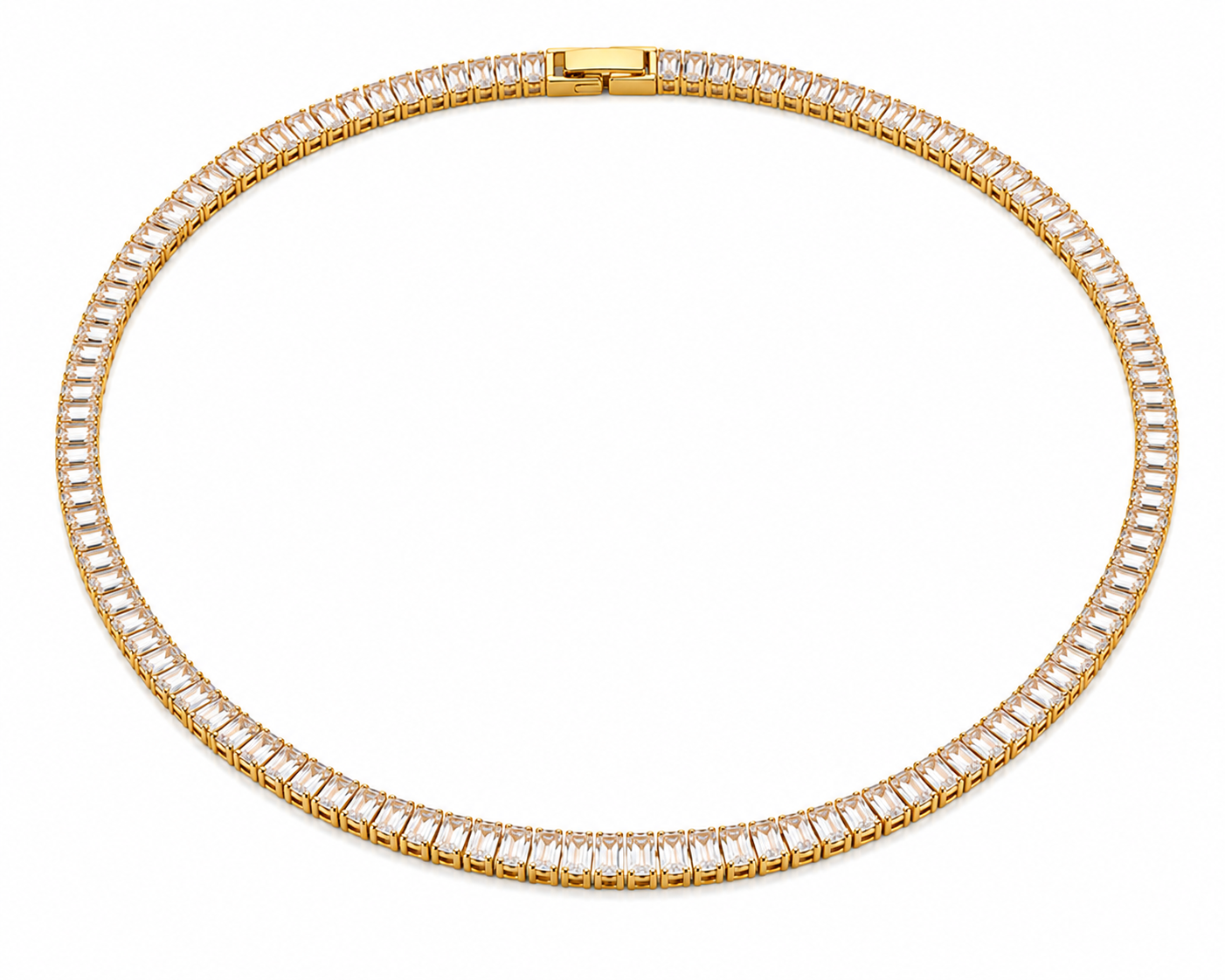 Baguette Tennis Set – Halskette, Armband & Ohrringe