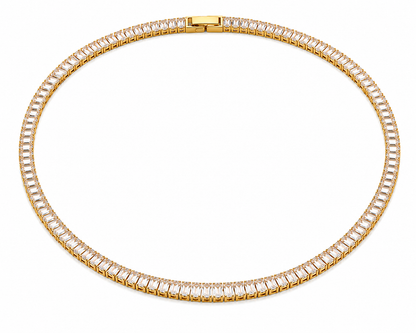 Baguette Tennis Set – Halskette, Armband & Ohrringe