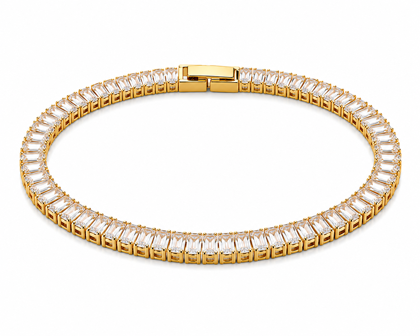 Baguette Tennis Set – Halskette, Armband & Ohrringe