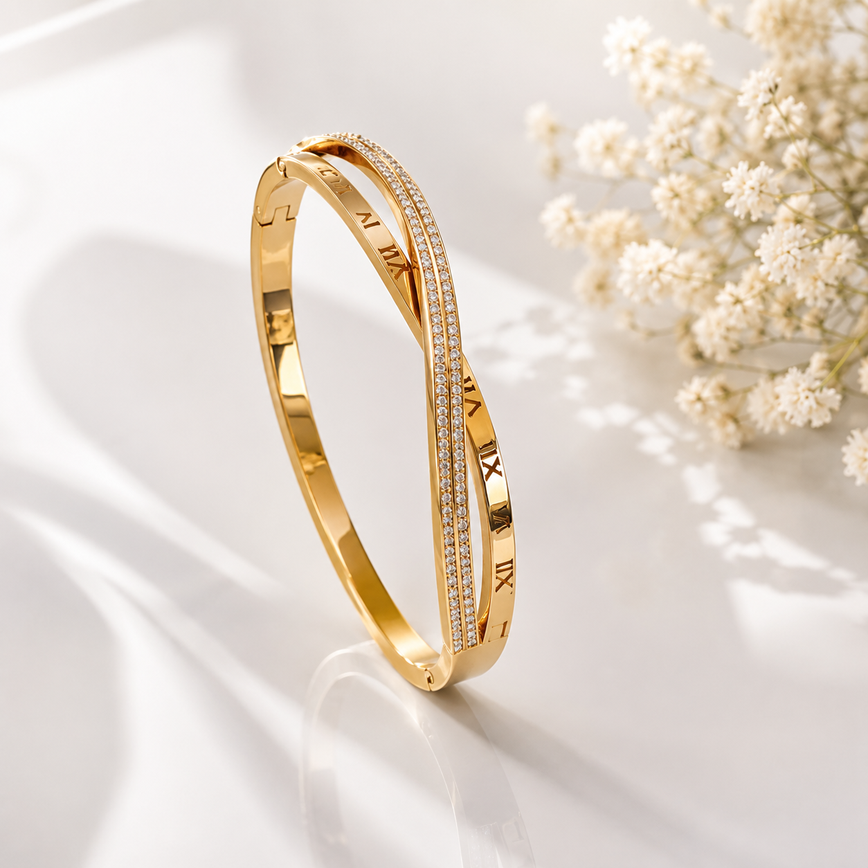 Infinity Armreif- 18k vergoldet