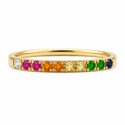 Rainbow Ring – 18K Vergoldetes Regenbogen-Ewigkeitsband