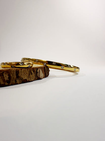 Luna Armreif und Ring Set 18K vergoldet Nahaufnahme