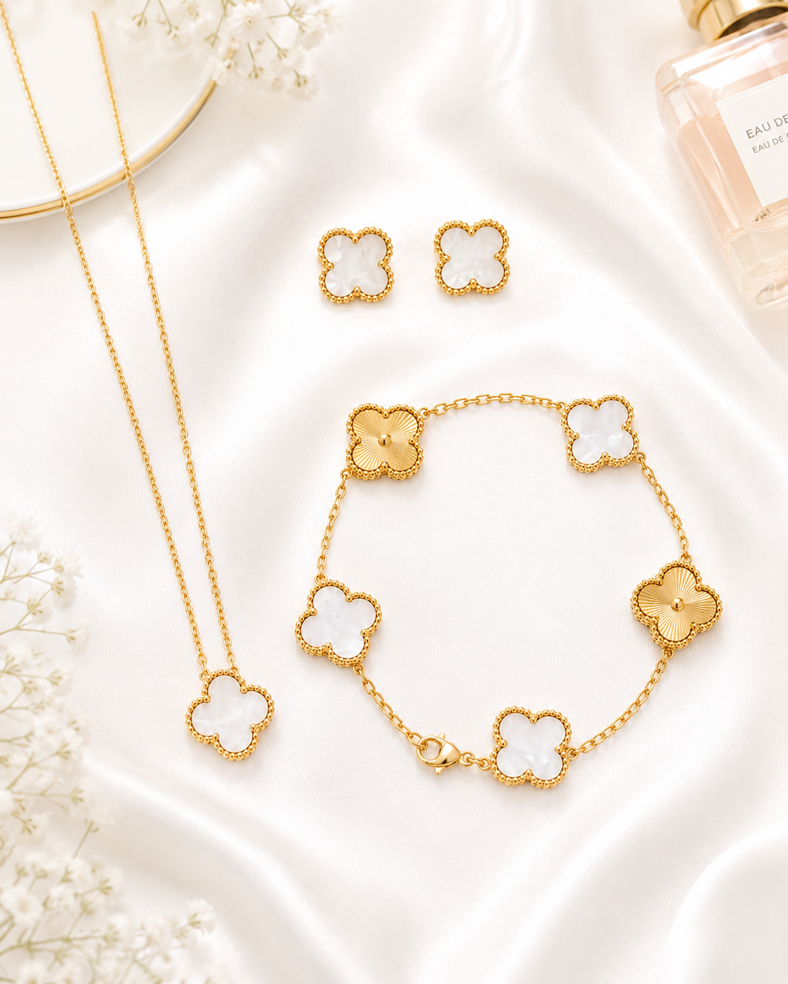 Trèfle Luxe Set | Gold Vermeil & Perlmutt