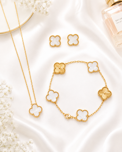 Trèfle Luxe Set | Gold Vermeil & Perlmutt