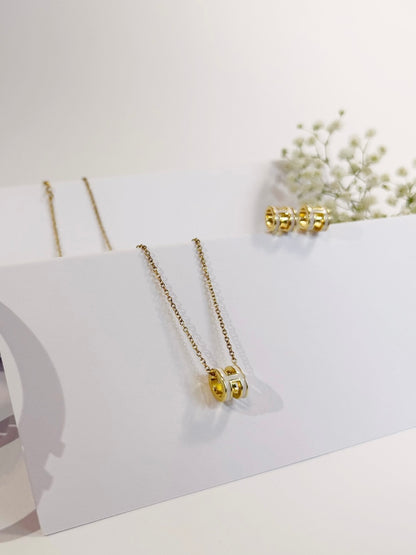 Iris Set 18K vergoldet Detailansicht