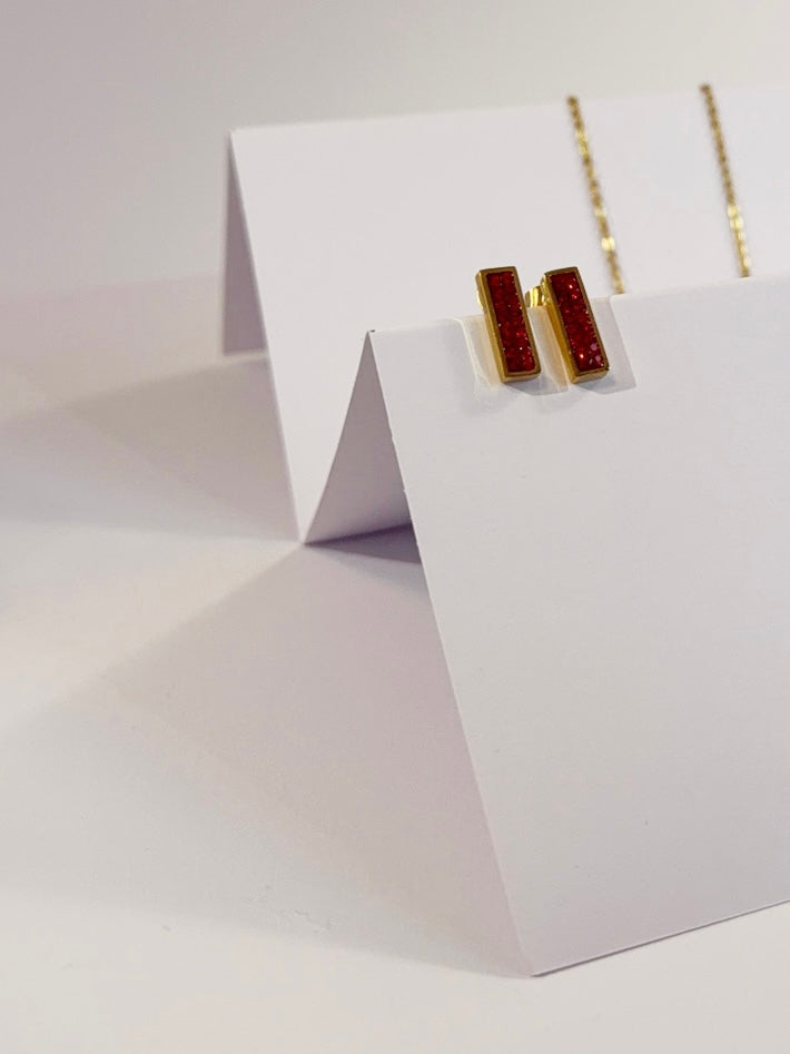 Dahlia Kette und Ohrringe Set 18K vergoldet Nahaufnahme