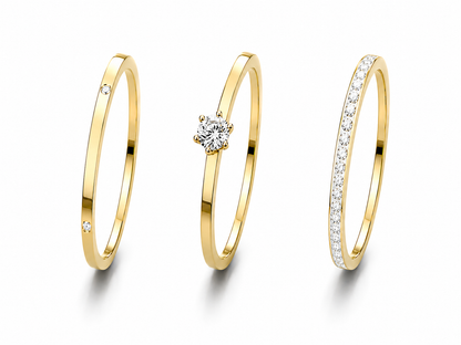 Trio Lumière Ring Set – 18K vergoldet