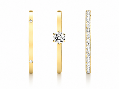 Trio Lumière Ring Set – 18K vergoldet