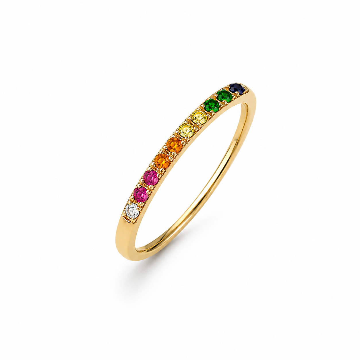 Rainbow Ring – 18K Vergoldetes Regenbogen-Ewigkeitsband