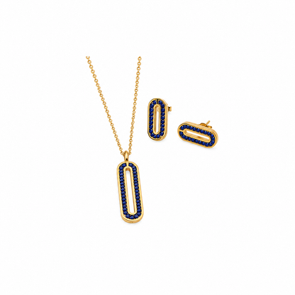 Sapphire - Kette & Ohrringe Set