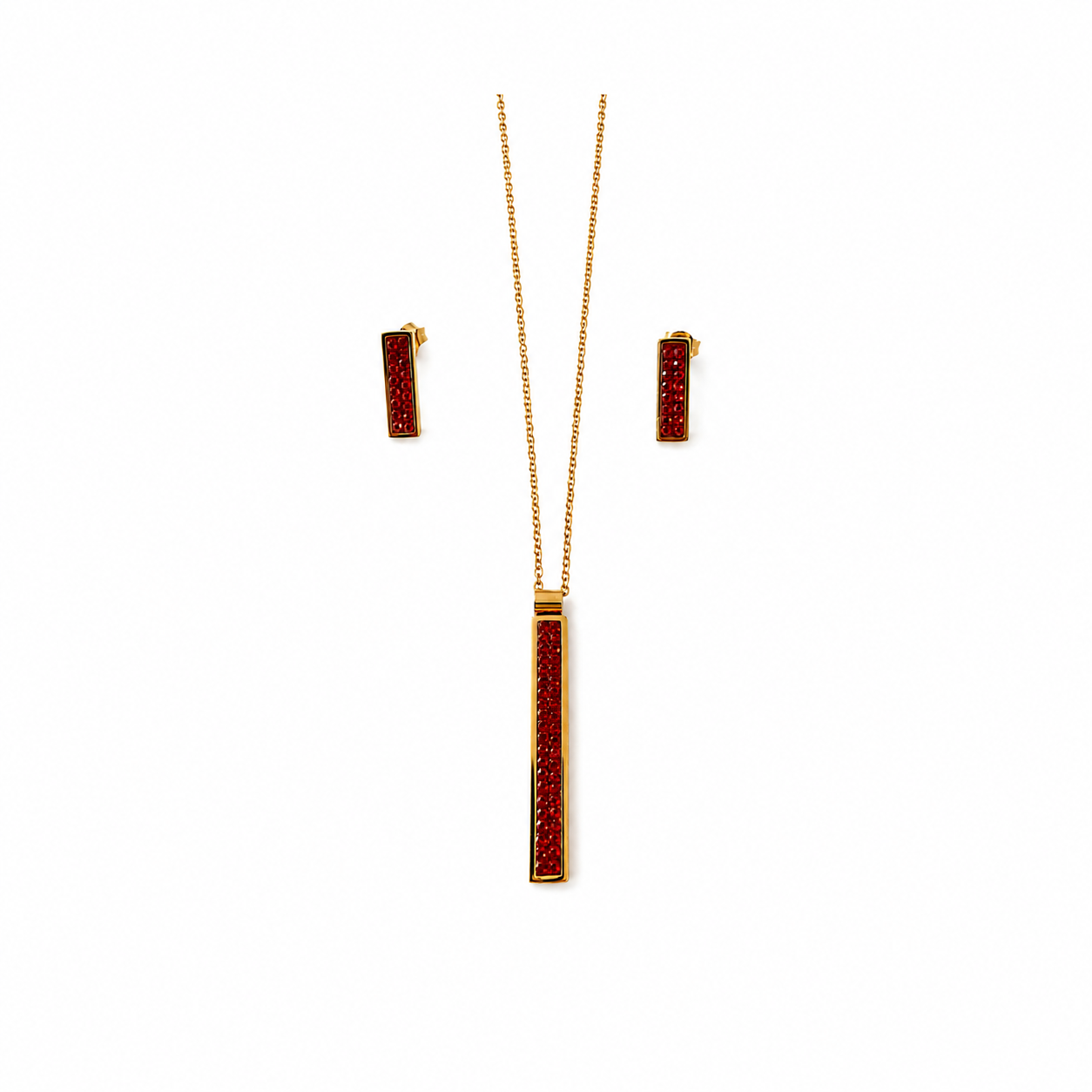 Dahlia - Kette & Ohrringe Set-18k vergoldet