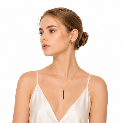 Dahlia - Kette & Ohrringe Set-18k vergoldet