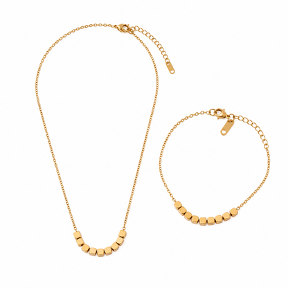Tiny - Kette & Armband Set-18k vergoldet