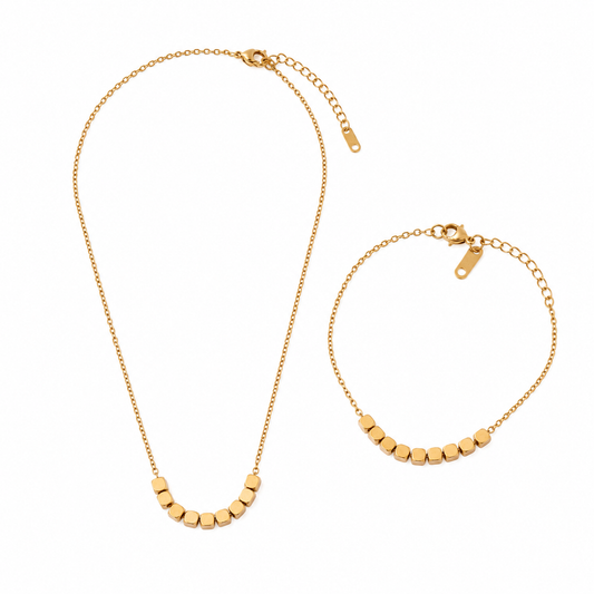 Tiny - Kette & Armband Set-18k vergoldet