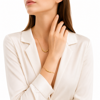 Tiny - Kette & Armband Set-18k vergoldet