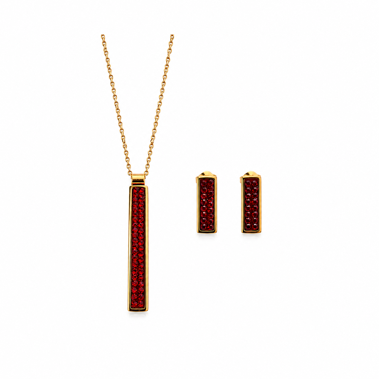 Dahlia - Kette & Ohrringe Set-18k vergoldet