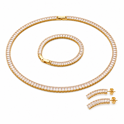 Baguette Tennis Set – 18k vergoldet