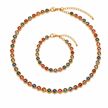 Rainbow Set - Kette & Armband-18k vergoldet