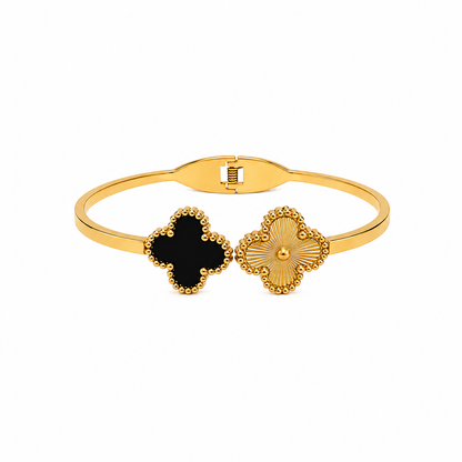 Clover Luxe Armreif | Perlmutt & Onyx