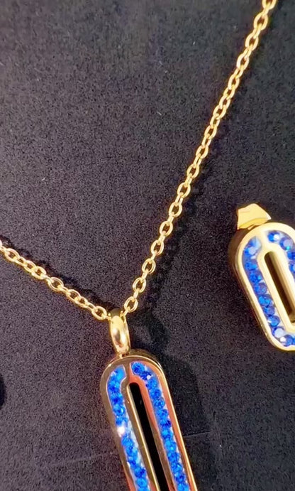 Sapphire - Kette & Ohrringe Set